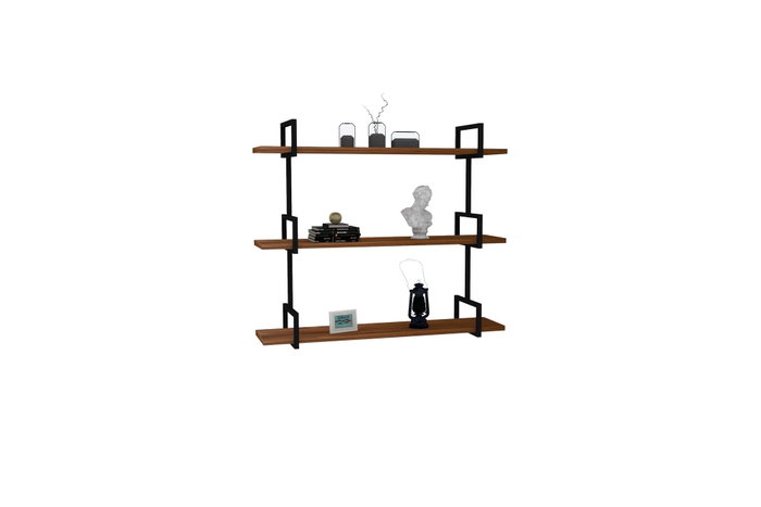 Hanah Home Estantería de Pared Industrial Nogal Hanah Home Estantería de Pared Industrial Nogal